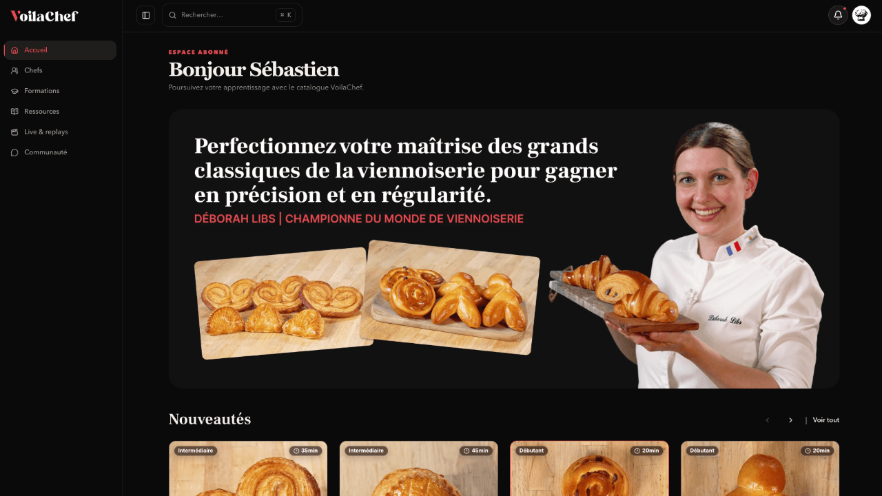 L’application VoilaChef : cours, ressources et replays