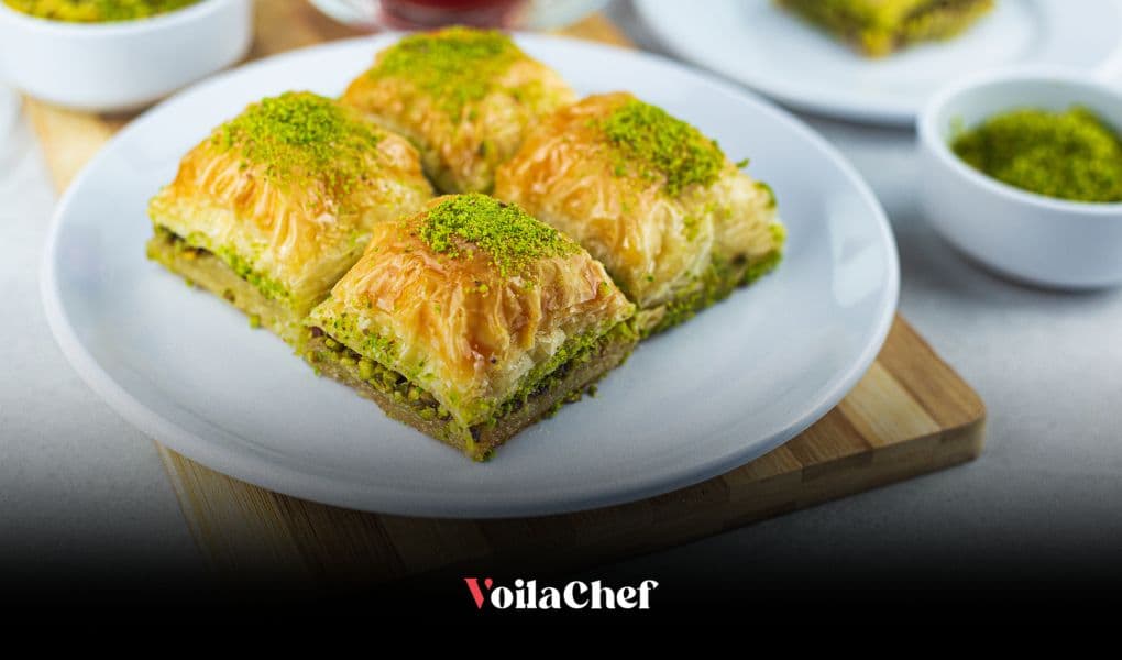 Homemade Baklava with Walnuts and Pistachios