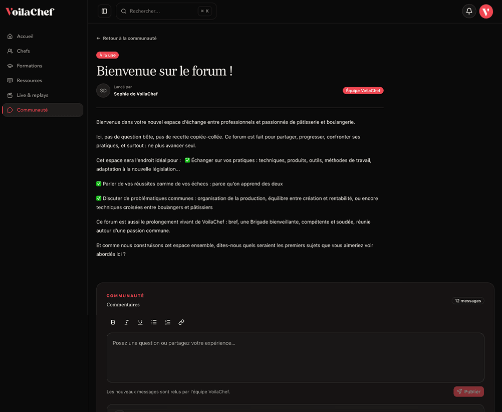 VoilaChef community and forum