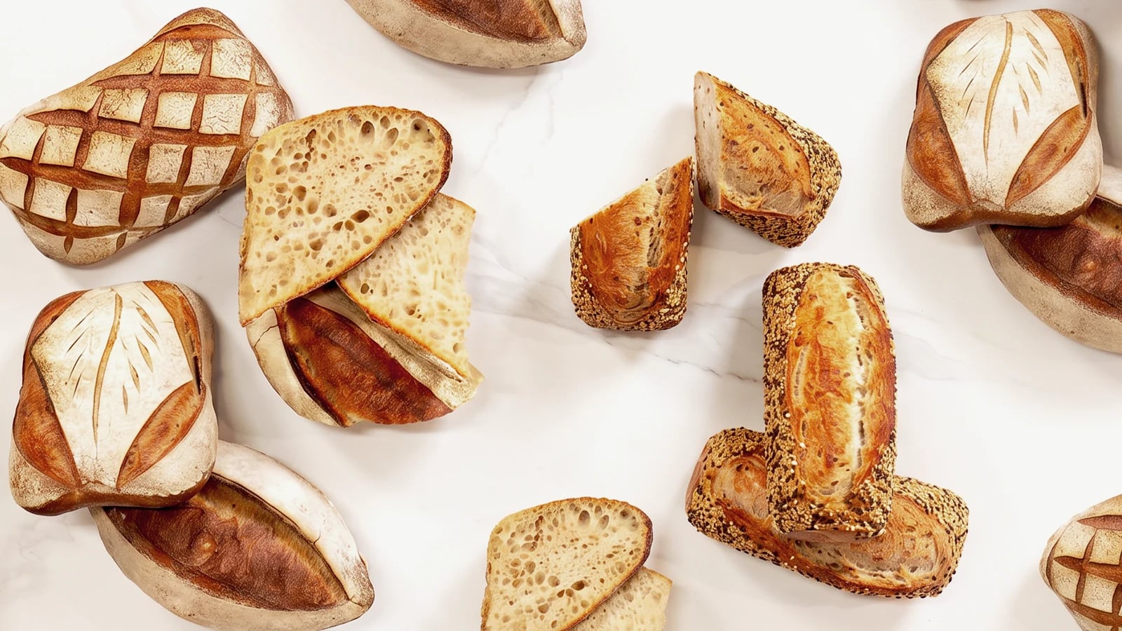 An assortment of artisan breads